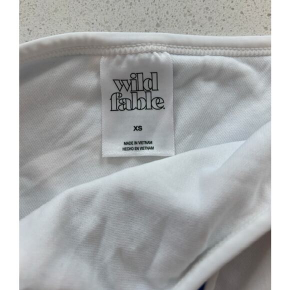 NWT Wild Fable Blue orange white Hawaiian pattern print bikini bottom Size XS - Picture 3 of 3